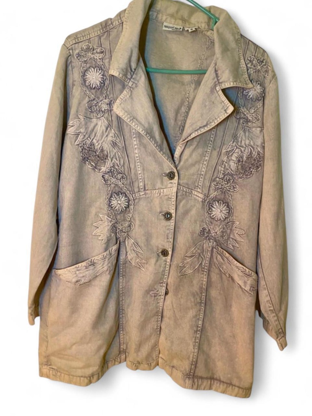 Bohemian Newport News Women's Jacket - Relaxed Button-Front Coat Size 18